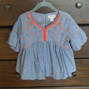 Cat and Jack embroidered babydoll top